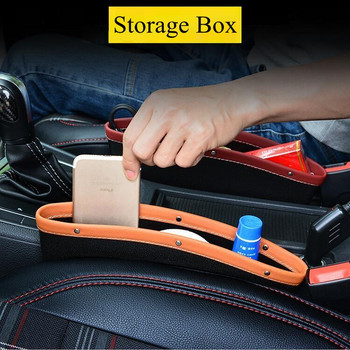Car Slit Box Organizer PU Δερμάτινο κάθισμα αυτοκινήτου Crevice Gap Storage Bag Organizer Υποδοχή τσέπης Αποθήκευση ποτηροθήκη Αξεσουάρ αυτοκινήτου