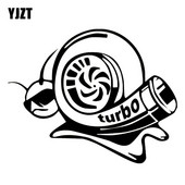 YJZT Vinyl Decal Funny Αυτοκόλλητο Αυτοκινήτου Turbo Super Snail Μαύρο Ασημί C10-00965