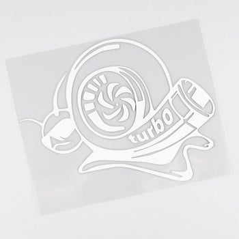 YJZT Vinyl Decal Funny Αυτοκόλλητο Αυτοκινήτου Turbo Super Snail Μαύρο Ασημί C10-00965