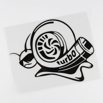 YJZT Vinyl Decal Funny Αυτοκόλλητο Αυτοκινήτου Turbo Super Snail Μαύρο Ασημί C10-00965