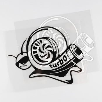 YJZT Vinyl Decal Funny Αυτοκόλλητο Αυτοκινήτου Turbo Super Snail Μαύρο Ασημί C10-00965