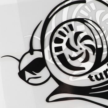 YJZT Vinyl Decal Funny Αυτοκόλλητο Αυτοκινήτου Turbo Super Snail Μαύρο Ασημί C10-00965