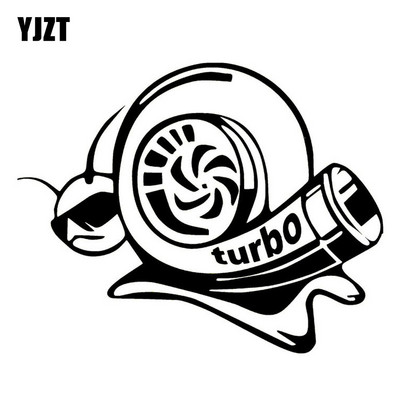 YJZT Vinyl Decal Funny Car Sticker Turbo Super Snail Negru Argintiu C10-00965