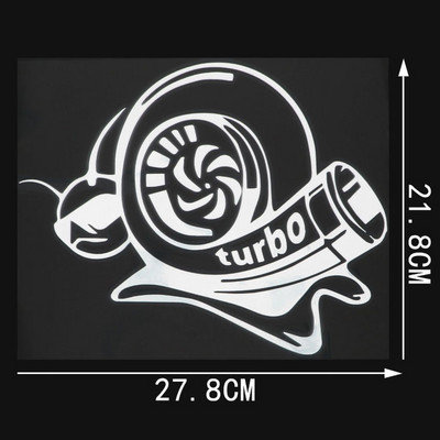 YJZT Vinyl Decal Funny Αυτοκόλλητο Αυτοκινήτου Turbo Super Snail Μαύρο Ασημί C10-00965