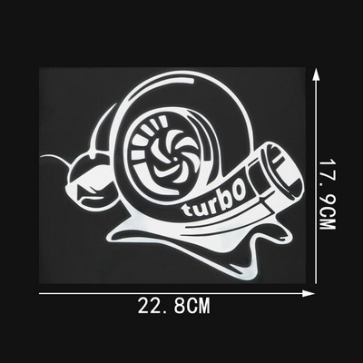 YJZT Vinyl Decal Funny Αυτοκόλλητο Αυτοκινήτου Turbo Super Snail Μαύρο Ασημί C10-00965