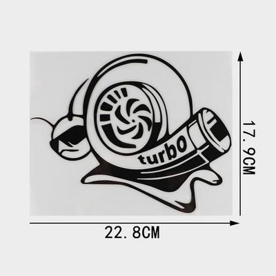 YJZT Vinyl Decal Funny Αυτοκόλλητο Αυτοκινήτου Turbo Super Snail Μαύρο Ασημί C10-00965