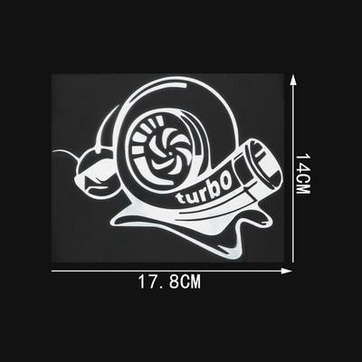 YJZT Vinyl Decal Funny Αυτοκόλλητο Αυτοκινήτου Turbo Super Snail Μαύρο Ασημί C10-00965