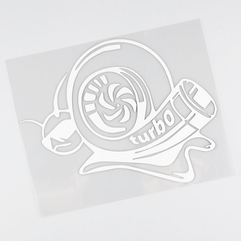 YJZT Vinyl Decal Funny Αυτοκόλλητο Αυτοκινήτου Turbo Super Snail Μαύρο Ασημί C10-00965