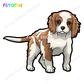 FUYOOHI Αστεία αυτοκόλλητα Εξωτερικά αξεσουάρ Cavalier King Charles Spaniel Αυτοκόλλητο αυτοκινήτου βινυλίου Graffiti Decal Decal KK