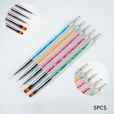 Kétvégű Nail Art szilikon szobor toll 3D faragás barkácsolás csillámpor manikűr festés pontozó ecset körömcsúcs eszköz