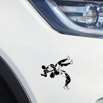 QYPF 13,8*14,8 CM Coolest Stickers Car Styling High Quality Wrestling Graphic Accessories Silhouette Vinyl C16-0406