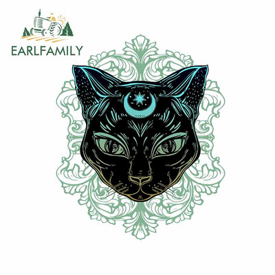 EARLFAMILY 13 cm x 10,5 cm pentru autocolante de mașină pentru pisica misterioasă lună, decal pentru portbagaj, parbriz, aer condiționat, înveliș pentru mașină din vinil