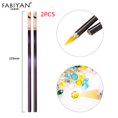 2 KOM Bojice Voštana olovka Olovka Samoljepljiva Napravljeno je oDragulji Bušenje Branje Savjeti Alati DIY salon Nail Art Manikura