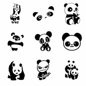 Hot Sale Αυτοκόλλητα και αυτοκόλλητα αυτοκινήτου Panda Αστεία περιτύλιγμα βινυλίου ζωικού κάλυμμα αδιάβροχο αυτοκόλλητο γρατσουνιές Αξεσουάρ διακόσμησης αυτοκινήτων αυτοκινήτων