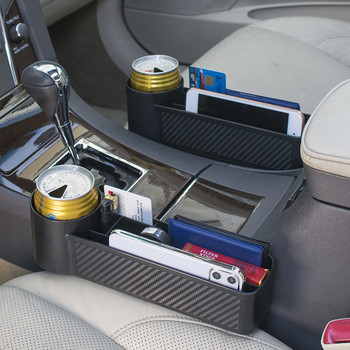 Инструменти за съхранение на кола Черно автоматично столче за кола Gap Catcher Filler Кутия за съхранение Джоб Органайзер Държач SUV Джоб Събиране Подреждане Напитка