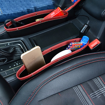 Δερμάτινο Car Organizer Box Κάθισμα αυτοκινήτου με σχισμή με κενό τσέπη Πολυλειτουργικό κάθισμα οδηγού Αποθήκευση Catcher ποτηροθήκη Αξεσουάρ αυτοκινήτου