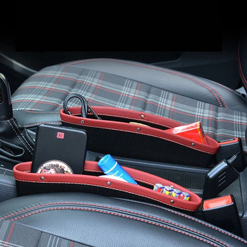 Δερμάτινο Car Organizer Box Κάθισμα αυτοκινήτου με σχισμή με κενό τσέπη Πολυλειτουργικό κάθισμα οδηγού Αποθήκευση Catcher ποτηροθήκη Αξεσουάρ αυτοκινήτου