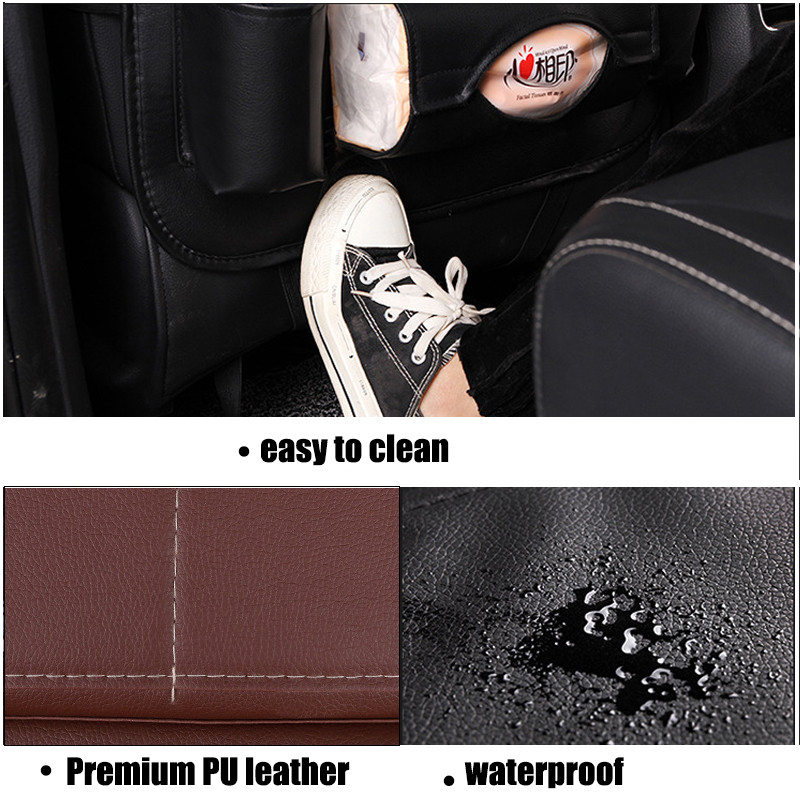 Autósülés háttámla rendező Pu bőr alátéttáska autós tároló rendszerező összecsukható asztaltálca utazó tárolótáska autós kiegészítők