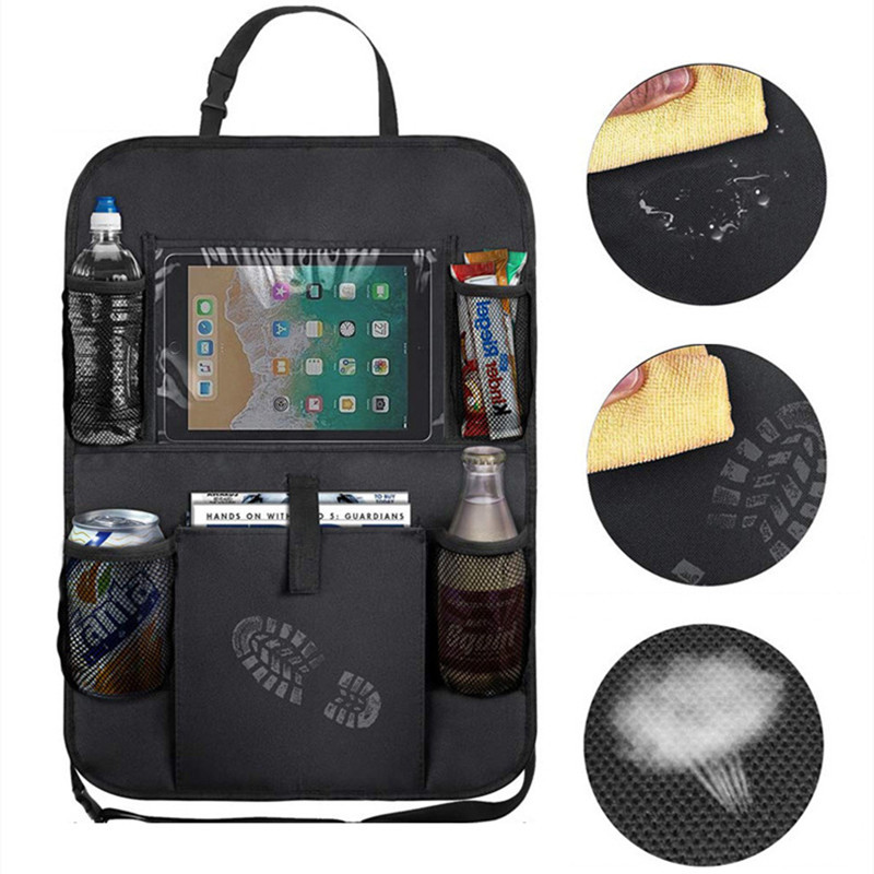 Ατζέντα πίσω καθίσματος αυτοκινήτου με θήκη για tablet με οθόνη αφής Αυτόματες τσέπες αποθήκευσης Κάλυμμα πλάτης καθισμάτων αυτοκινήτου για ταξίδια παιδιών ταξιδιού