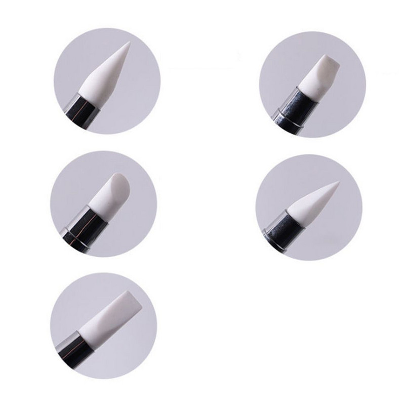 5 tk Kahe otsaga silikoonsavist skulptuuritööriist pintslite modelleerimiseks täppidega küünekunsti keraamika savitööriistad isetegemise nikerdamise tööriist