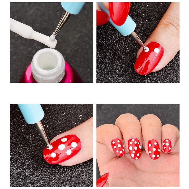 5 tk Kahe otsaga silikoonsavist skulptuuritööriist pintslite modelleerimiseks täppidega küünekunsti keraamika savitööriistad isetegemise nikerdamise tööriist