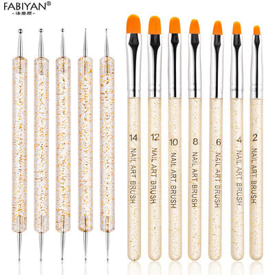Kétvégű Nail Art Dotting Tool Dot Pen Strasszos Picker Manikűr UV Gél festőeszköz 5db/készlet