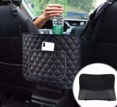PU Δερμάτινη τσάντα πλάτης καθίσματος αυτοκινήτου Πλαϊνό κουτί αποθήκευσης αυτοκινήτου γενικής χρήσης για θήκη κλειδιού για κύπελλο τηλεφώνου Organizer Travel Pocket Anti Kick Pad