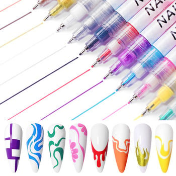 1 Pc Nail Art Graffiti στυλό 12 χρωμάτων Αδιάβροχο UV Gel Polish Design Dot Painting Drawing Pen Liner Nail Nail DIY Flower Tools