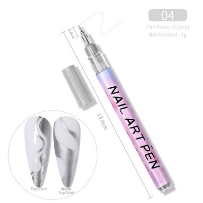 1 Gb. Nail Art Graffiti pildspalva 12 krāsu ūdensizturīga UV gēla laka dizaina punktu krāsošana zīmēšanas pildspalva Liner nagu DIY ziedu rīki