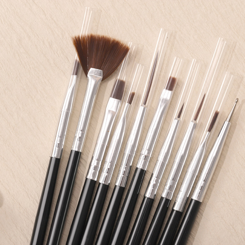 OVW 5/10 KOM Dvostruka olovka za nokte Alati za manikuru sa svjetlucavim noktima Olovka za točkice Olovka za oči Oslikavanje olovke za lak Set četkica