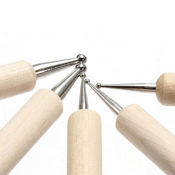 ELECOOL 5Pcs 2 Way Wooden Dotting Pen Rhinestones Picker DIY Nail Art Pen Embossing Pen Инструменти за нокти Dotter Puntos Negros