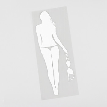 YJZT 5.8CMX16.1CM Hot Sexy Get Naked Girl in Underwear Decal Винилов стикер за кола черен/сребрист 8A-0493