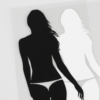 YJZT 5.8CMX16.1CM Hot Sexy Get Naked Girl in Underwear Decal Винилов стикер за кола черен/сребрист 8A-0493