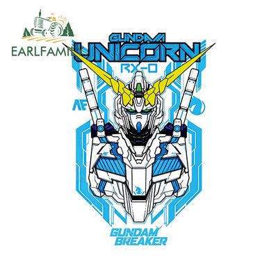 EARLFAMILY 13 cm-es GUNDAM RX autómatricákhoz Anime autós kiegészítők Vízálló fényvédő matricák VAN lakóautó-hűtőszekrény dekoráció