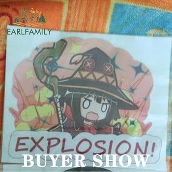 EARLFAMILY 13cm x 12cm για Konosuba Megumin Explosion Αυτοκόλλητα Αυτοκινήτου Αντηλιακό Cartoon Αυτοκόλλητα Αδιάβροχο προφυλακτήρα Styling αυτοκινήτου