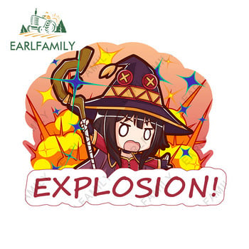 EARLFAMILY 13cm x 12cm για Konosuba Megumin Explosion Αυτοκόλλητα Αυτοκινήτου Αντηλιακό Cartoon Αυτοκόλλητα Αδιάβροχο προφυλακτήρα Styling αυτοκινήτου