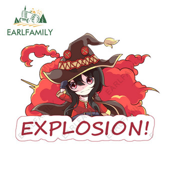 EARLFAMILY 13cm x 12cm για Konosuba Megumin Explosion Αυτοκόλλητα Αυτοκινήτου Αντηλιακό Cartoon Αυτοκόλλητα Αδιάβροχο προφυλακτήρα Styling αυτοκινήτου