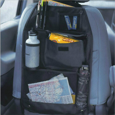 Univerzális vízálló autós hátsó ülésrendező tárolótáska, több zsebes akasztótasak, válogatott 58 cm x 38 cm autós kiegészítők fekete