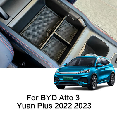Automobilių centro konsolės „Btorage Box“ porankio dėžutės laikymo dėklas, skirtas „BYD Atto 3 Yuan Plus 2022“ priedams
