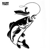 YJZT Érdekes horgászat Horgász Hobbi Fish Boat Autómatricák Vinyl Matrica S9-0720