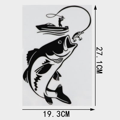 YJZT Érdekes horgászat Horgász Hobbi Fish Boat Autómatricák Vinyl Matrica S9-0720