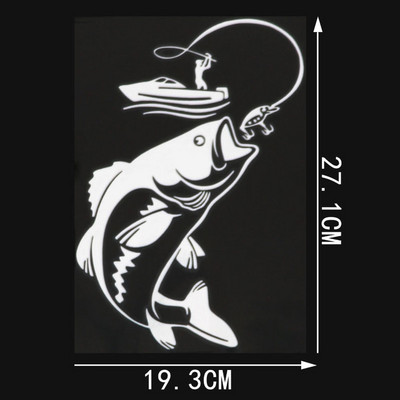 YJZT Érdekes horgászat Horgász Hobbi Fish Boat Autómatricák Vinyl Matrica S9-0720