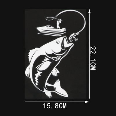 YJZT Érdekes horgászat Horgász Hobbi Fish Boat Autómatricák Vinyl Matrica S9-0720