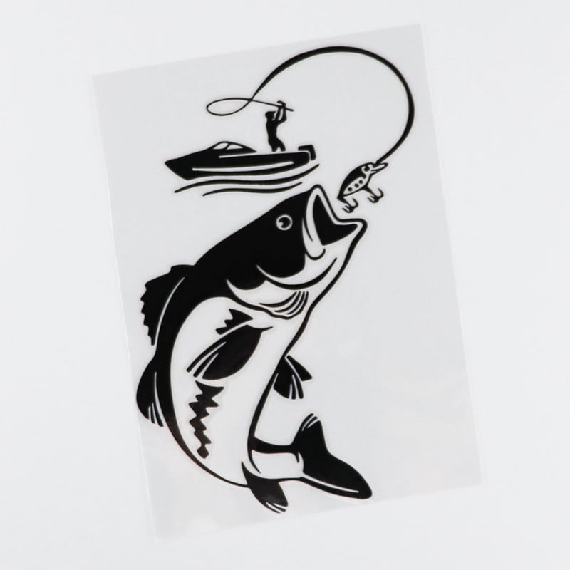 YJZT Érdekes horgászat Horgász Hobbi Fish Boat Autómatricák Vinyl Matrica S9-0720