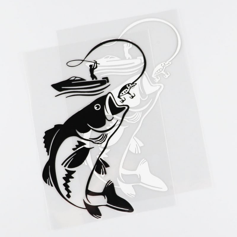 YJZT Érdekes horgászat Horgász Hobbi Fish Boat Autómatricák Vinyl Matrica S9-0720