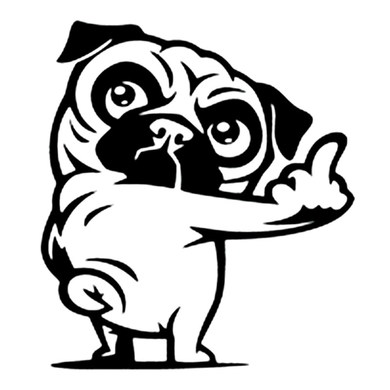 LYKX Insubstantial Pug Vicces autómatrica vinil matrica autós autómatricák stílusához