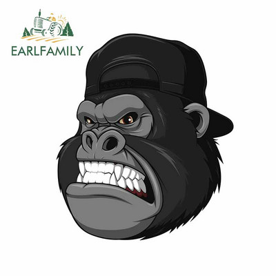 EARLFAMILY 13 cm Gorilla motorkerékpár autómatricákhoz vinil anyagú matrica divatos matricák kreatív elzáródási karcolás JDM SUV-hoz