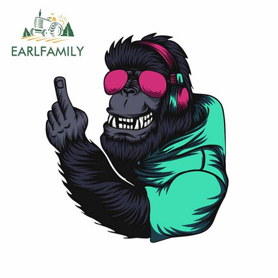 EARLFAMILY 13 cm Gorilla motorkerékpár autómatricákhoz vinil anyagú matrica divatos matricák kreatív elzáródási karcolás JDM SUV-hoz
