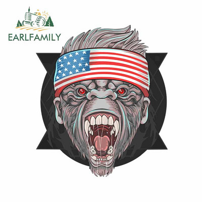 EARLFAMILY 13 cm Gorilla motorkerékpár autómatricákhoz vinil anyagú matrica divatos matricák kreatív elzáródási karcolás JDM SUV-hoz