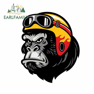 EARLFAMILY 13 cm Gorilla motorkerékpár autómatricákhoz vinil anyagú matrica divatos matricák kreatív elzáródási karcolás JDM SUV-hoz